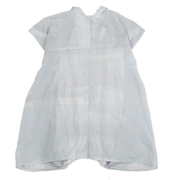 ISSEY MIYAKE Check Panel Linen Cotton Vest White/Gray Size 2