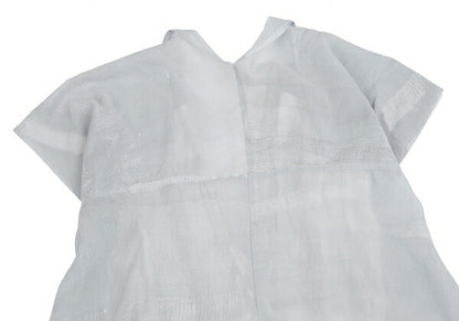ISSEY MIYAKE Check Panel Linen Cotton Vest White/Gray Size 2