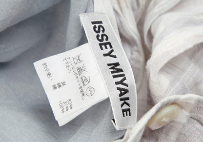 ISSEY MIYAKE Check Panel Linen Cotton Vest White/Gray Size 2