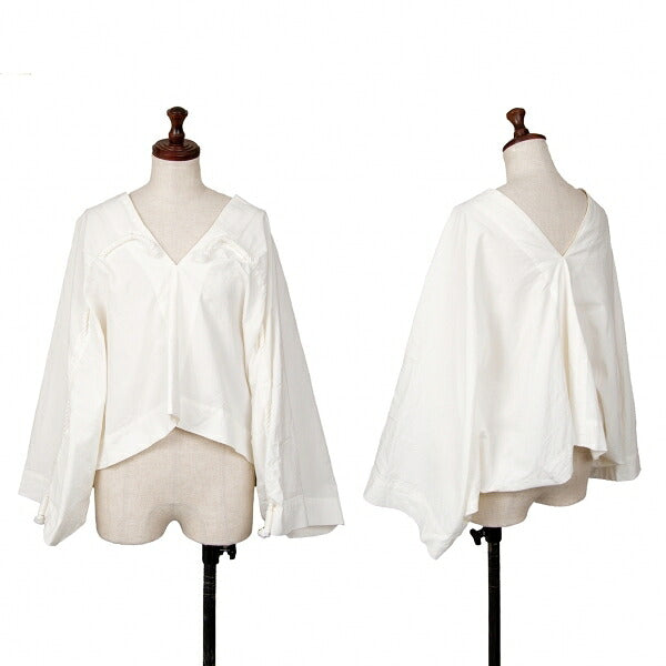 ISSEY MIYAKE Cotton Washi Rope Design Blouse White Size M