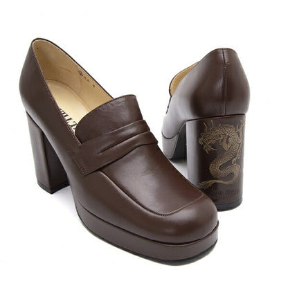 Jean Paul GAULTIER Dragon Leather Loafers Size 23.5CM