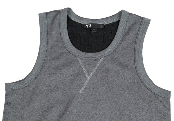 Y-3 Back 3-Stripes Poly-Cotton Tank Top Size S