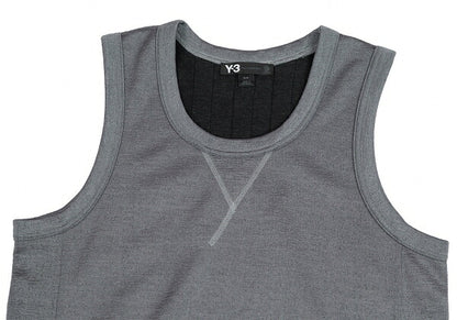 Y-3 Back 3-Stripes Poly-Cotton Tank Top Size S