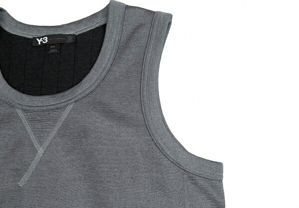 Y-3 Back 3-Stripes Poly-Cotton Tank Top Size S