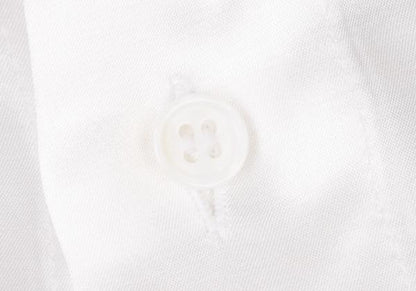 Y's Rayon Satin Round Collar Button-Up Shirt White Size 3