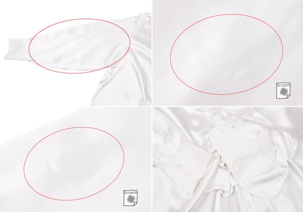 Y's Rayon Satin Round Collar Button-Up Shirt White Size 3