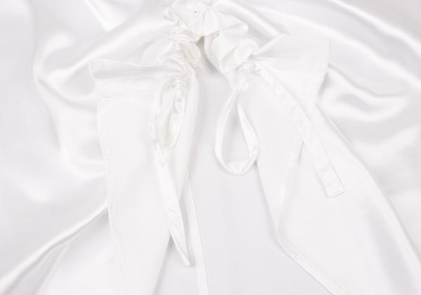 Y's Rayon Satin Round Collar Button-Up Shirt White Size 3