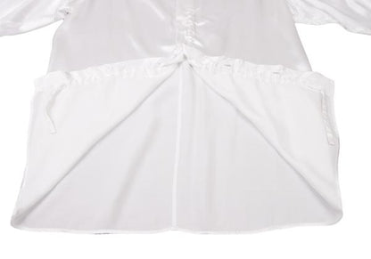 Y's Rayon Satin Round Collar Button-Up Shirt White Size 3