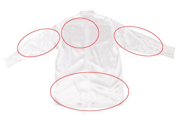 Y's Rayon Satin Round Collar Button-Up Shirt White Size 3