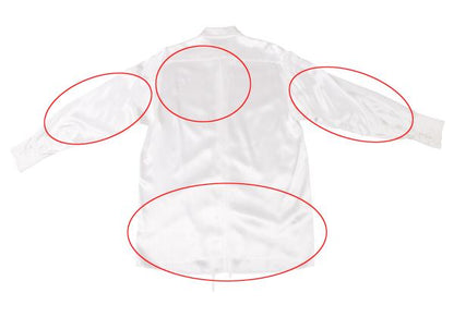 Y's Rayon Satin Round Collar Button-Up Shirt White Size 3