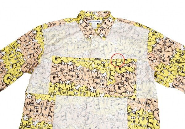 COMME des GARCONS SHIRT x KAWS 21AW Shirt Yellow Size L