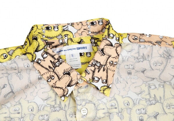 COMME des GARCONS SHIRT x KAWS 21AW Shirt Yellow Size L