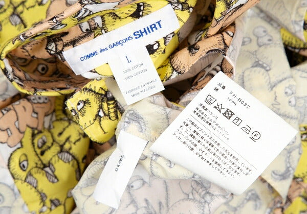 COMME des GARCONS SHIRT x KAWS 21AW Shirt Yellow Size L