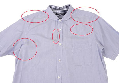 COMME des GARCONS HOMME Stripe Round Shirt Blue Size L