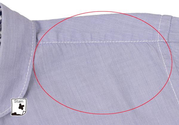 COMME des GARCONS HOMME Stripe Round Shirt Blue Size L