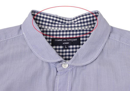 COMME des GARCONS HOMME Stripe Round Shirt Blue Size L
