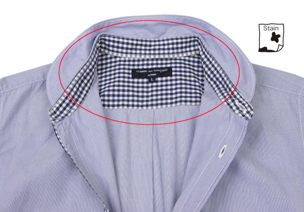 COMME des GARCONS HOMME Stripe Round Shirt Blue Size L
