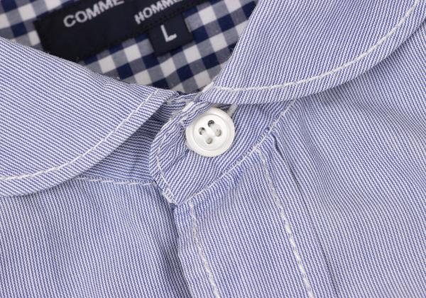 COMME des GARCONS HOMME Stripe Round Shirt Blue Size L