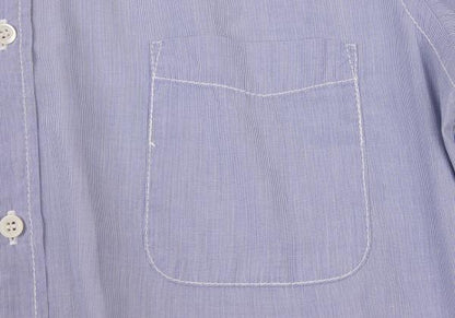 COMME des GARCONS HOMME Stripe Round Shirt Blue Size L