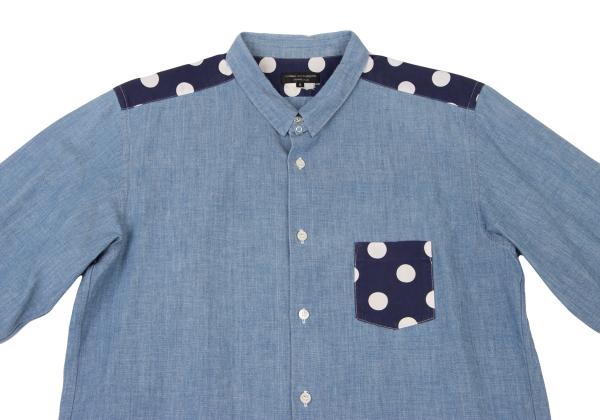 COMME des GARCONS HOMME PLUS Dot Print Chambray Shirt Size S