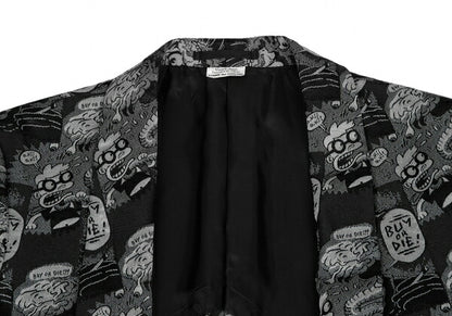 COMME des GARCONS HOMME PLUS Jacquard Jacket Black Size M