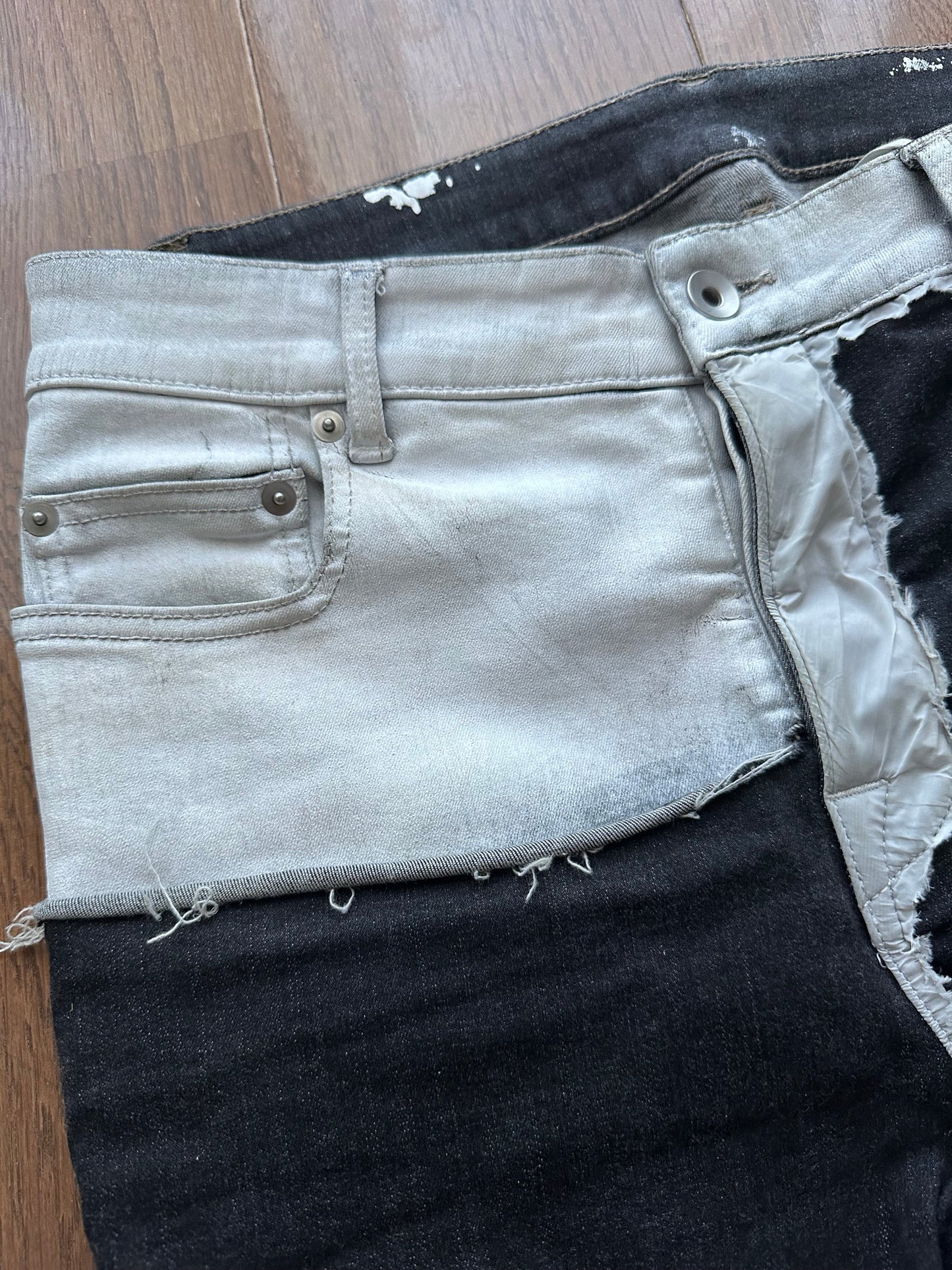 Rick Owens DRKSHDW SS20 Tyrone Cut Coated Jeans