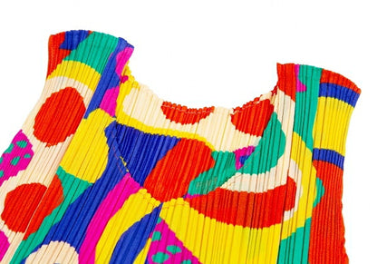 PLEATS PLEASE Graphic Print Pleated Tank Top Multi Size 3