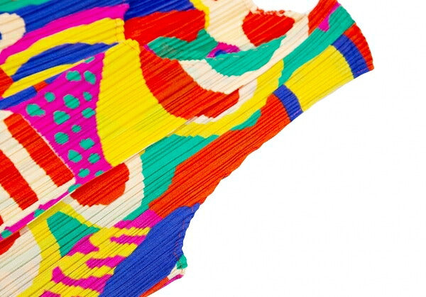 PLEATS PLEASE Graphic Print Pleated Tank Top Multi Size 3