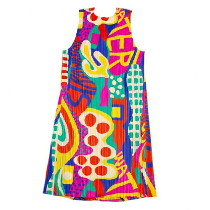 PLEATS PLEASE Graphic Print Pleated Tank Top Multi Size 3