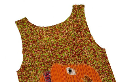 PLEATS PLEASE Elephant Patch Graphic Print Top Green Size 3