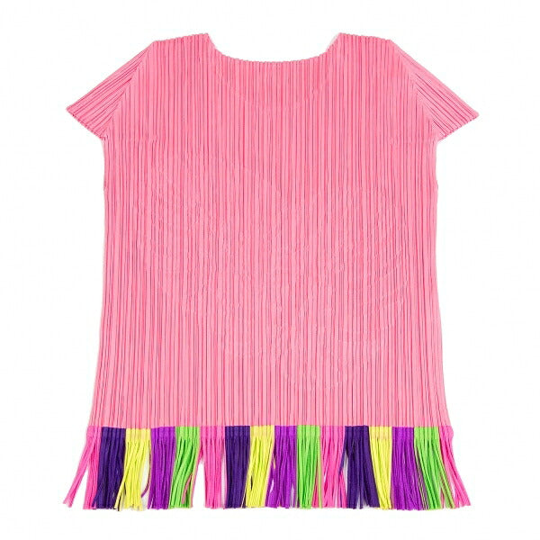 PLEATS PLEASE Pleated Leaf Patch Fringe Pink Multi Size 3
