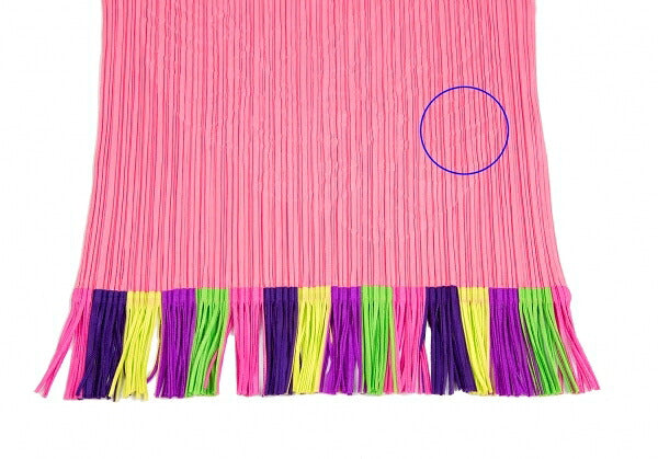 PLEATS PLEASE Pleated Leaf Patch Fringe Pink Multi Size 3