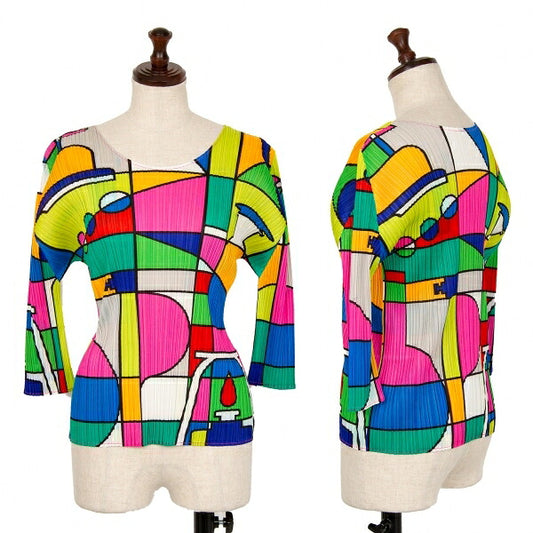 PLEATS PLEASE Graphic Print Pleated T-Shirt Multi Size 3