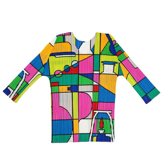 PLEATS PLEASE Graphic Print Pleated T-Shirt Multi Size 3