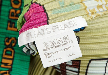 PLEATS PLEASE Sugoroku Pattern Drawcord Shirt Green Size 3