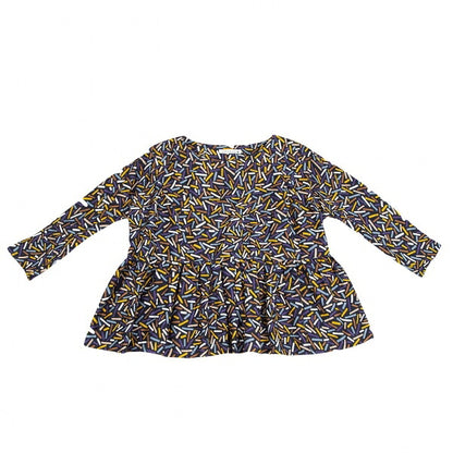 mina perhonen Cotton Light Stick Print Blouse Blue Size 38
