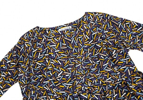 mina perhonen Cotton Light Stick Print Blouse Blue Size 38
