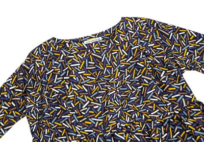 mina perhonen Cotton Light Stick Print Blouse Blue Size 38