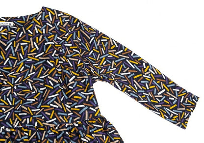mina perhonen Cotton Light Stick Print Blouse Blue Size 38