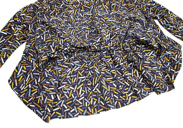 mina perhonen Cotton Light Stick Print Blouse Blue Size 38