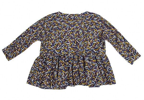mina perhonen Cotton Light Stick Print Blouse Blue Size 38