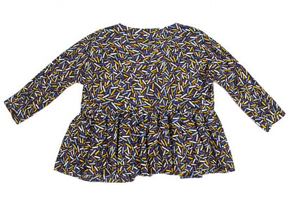 mina perhonen Cotton Light Stick Print Blouse Blue Size 38