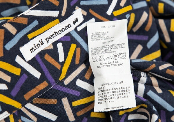 mina perhonen Cotton Light Stick Print Blouse Blue Size 38