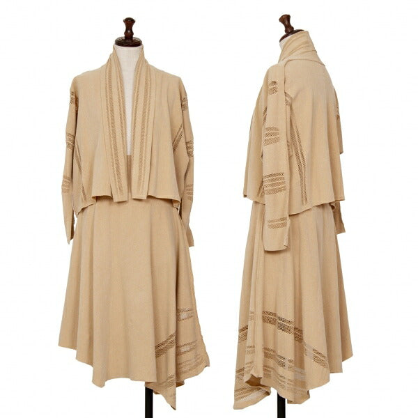 ISSEY MIYAKE A-POC INSIDE Mesh Line Skirt Beige Size 2