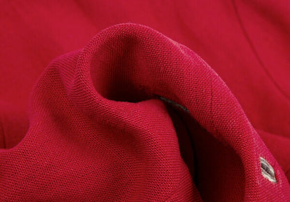 ISSEY MIYAKE Linen Floral Panel Collarless Jacket Red Size M