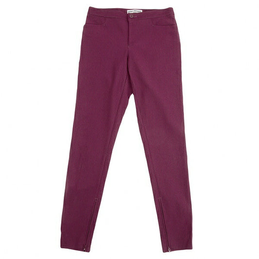 ISSEY MIYAKE Stretch Rib Stripe Zip Hem Pants Wine Size 1