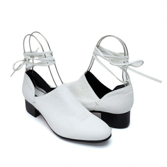 Y's Leather Strap Sneakers White Size 22.5CM