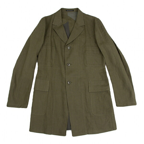 Yohji Yamamoto POUR HOMME 12SS Linen Jacket Green Size 4