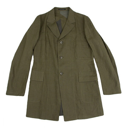Yohji Yamamoto POUR HOMME 12SS Linen Jacket Green Size 4