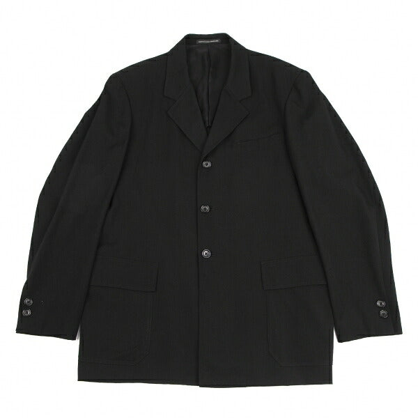 Y's for men Black Wool Gabardine Long Jacket Size 3